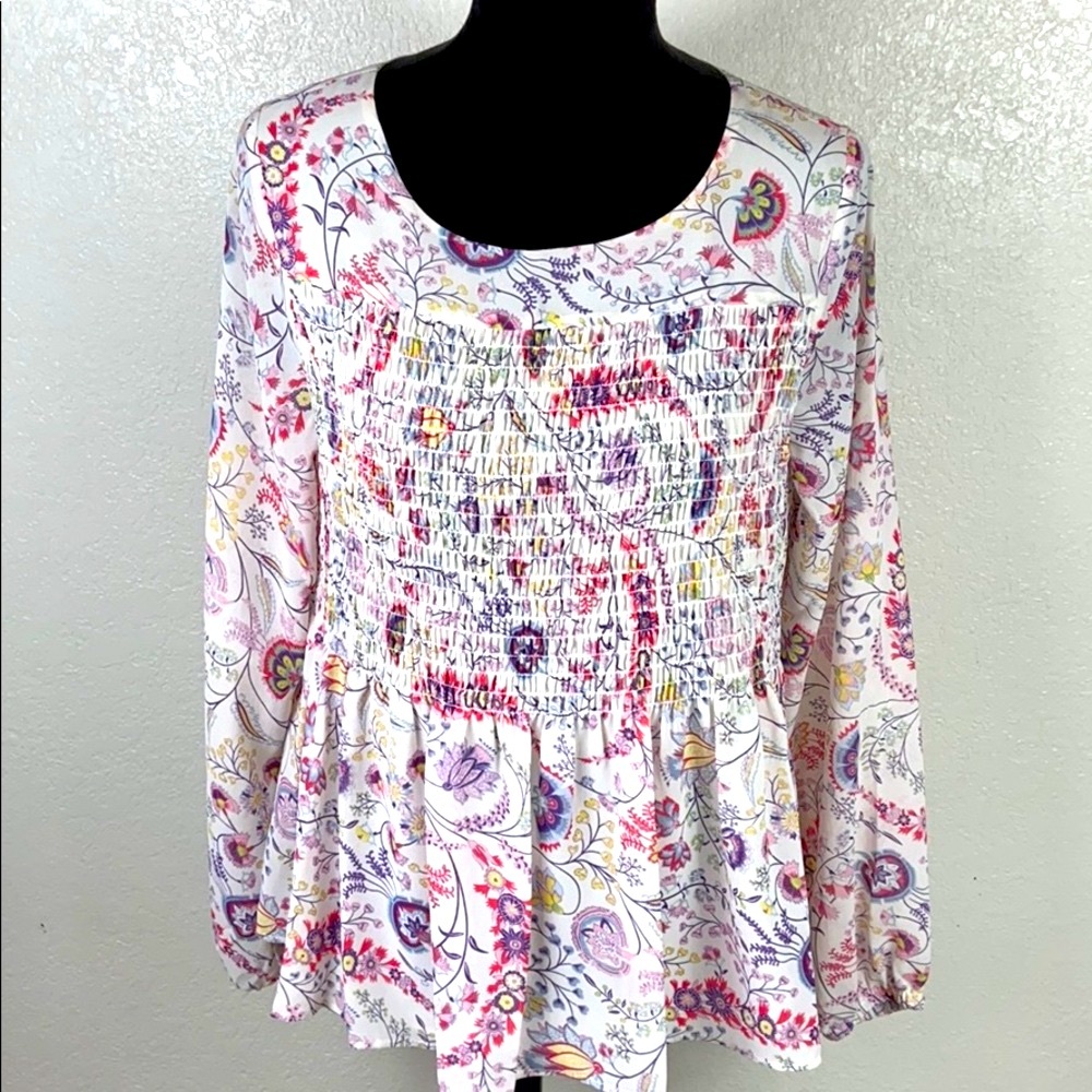 NWT [ROSE+OLIVE] Floral Pheasant Top - Picture 2 of 9